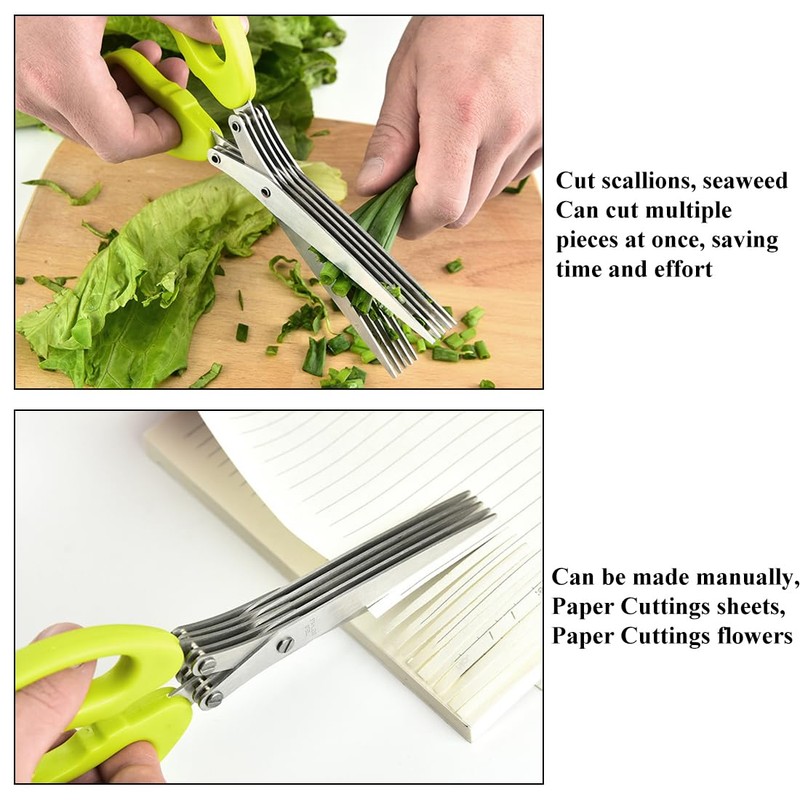 TNSRAY Herb Scissors Green Herb Scissors Stainless Steel Kitchen Scissors