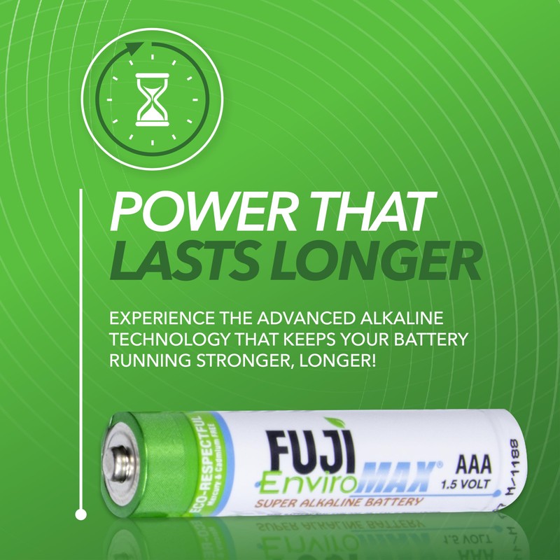 Fuji Enviromax 4400BP4 EnviroMax AAA Super Alkaline Batteries (4 Pack),