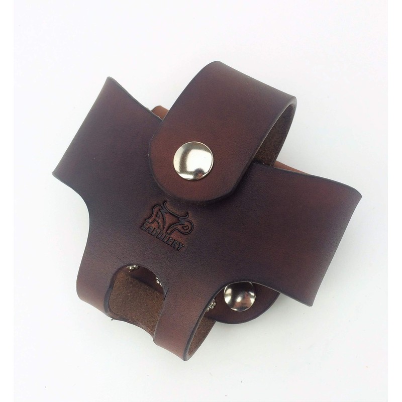 Basket Style Leather Tape Measure Holder by AP Saddlery (Dark