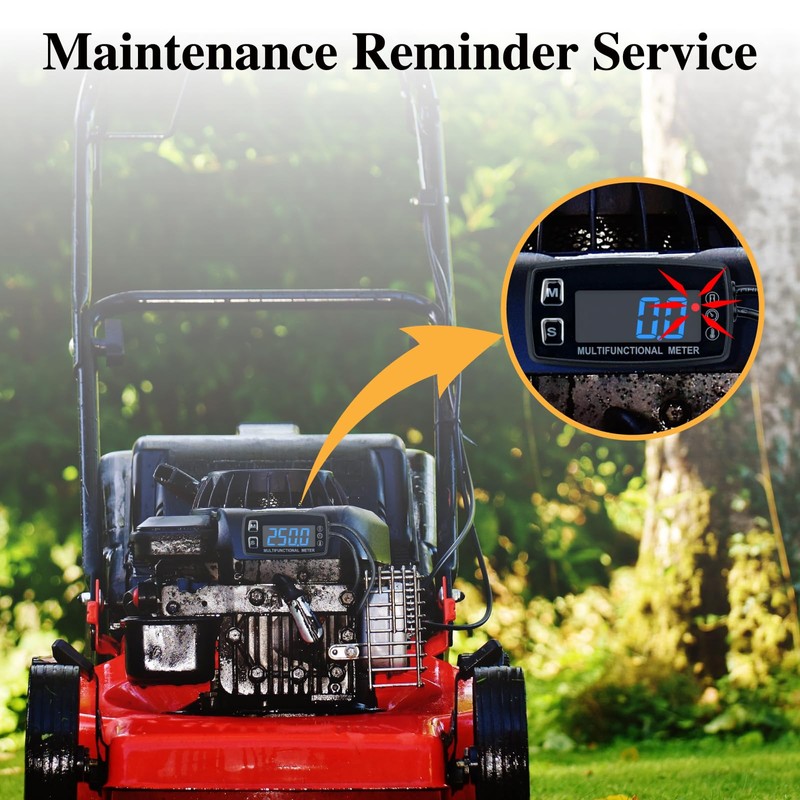 NInE-ROnG Digital Hour Meter Tachometer Temperature Meter Gauge Engine Maintenance