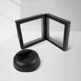 Taefuwr 3D Floating Display Case, Black, Modern, Rectangular, Dustproof, 5 Sets, Jewelry, Medals, Challenge Coins, Small Items