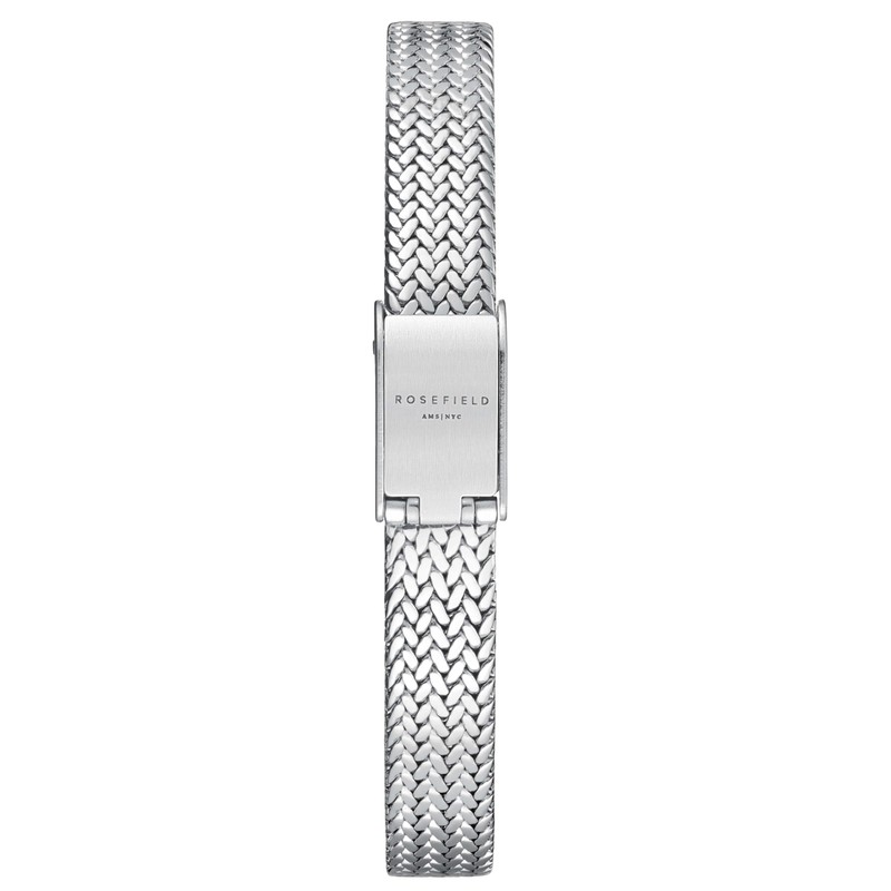 Rosefield Women's MWSMS-M05 Silver Mini Oval Silver-Tone Woven Mesh Watch