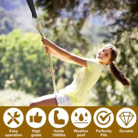 Roysmart Pack of 2 Swing Attachment Beams, Hammock Attachment, Hanging Chair Swing Suspension with 2 Sturdy Carabiners and D-Rings, Storage Bag, Holds up to 500 kg