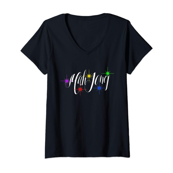 Womens Mah Jong (mahjong) V-Neck T-Shirt