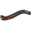Equitem Rainbow Crystal Bling Wave Leather English Browband (Pony 14",