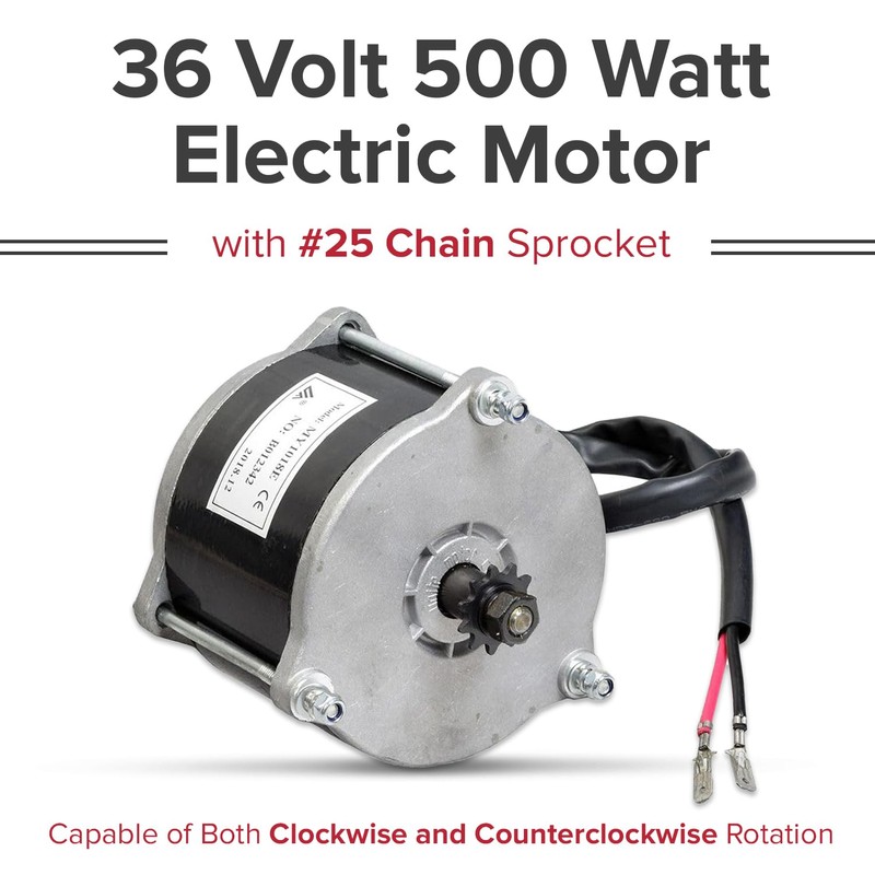 AlveyTech 36 Volt 500 Watt Electric Motor with #25 Chain