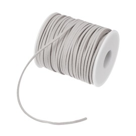 PATIKIL Suede Cord with Roll Spool 3mm 50 Yard, Flat Faux Leather Lace for Necklace Bracelet Jewelry Making Beading DIY Crafts, Gray