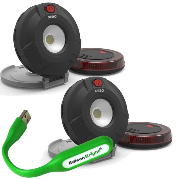 2 Pack bundle: Nebo 6391 Twin Pucks 160 lumen Task