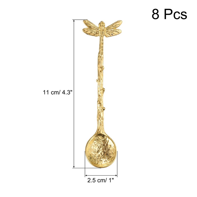 sourcing map 8pcs Retro Dragonfly Spoon, 4.3 Inch Coffee Spoon,