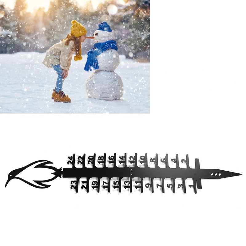 24 Inch Snow Gauge Outdoor Iron Art Decorative Snowfall Measuring