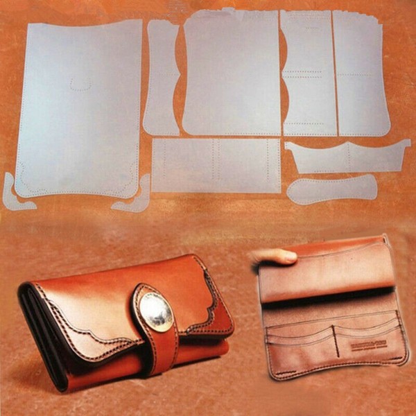 FASTROHY PVC DIY Women Wallet Leather Stencil Pattern Leather Craft