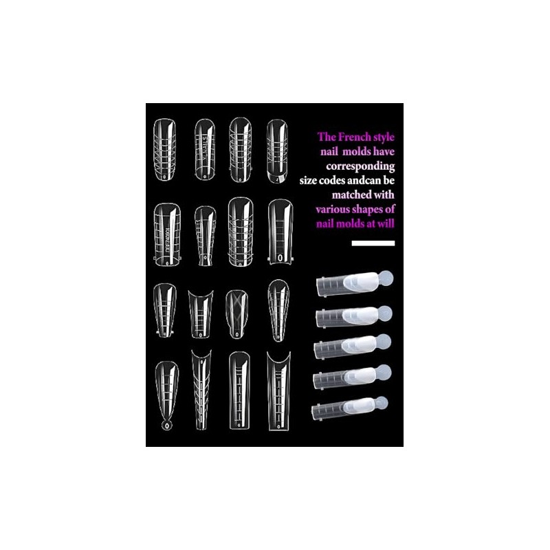 EBANKU Moldes para uñas francesas, 144 pegatinas de silicona para