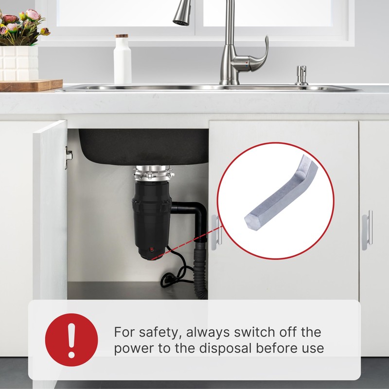 Mr. Scrappy Universal Garbage Disposal Unjamming Wrench Tool, Hex Wrench