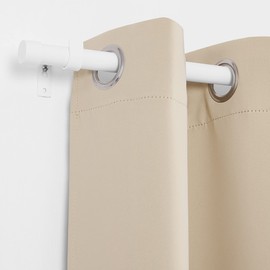 NICETOWN Standard Decorative White Curtain Rod 1 inch Diameter with Classic End Cap/Cylinder Finials Style for Windows 66 to 144, Adjustable Length from 72 to 144-Inch, Sold by Single