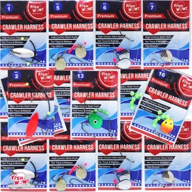 Fish WOW!® 14 Packs 7 Styles Crawler Harness Walleye Spinner Rig 1-Hook,2-Hook,3-Hook