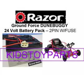 YB BATTERY New! 24V Battery Pack for Razor GROUND FORCE DUNEBUGGY V1+ 2 pin w/fuse