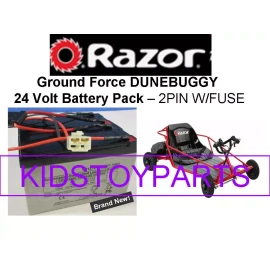 YB BATTERY New! 24V Battery Pack for Razor GROUND FORCE DUNEBUGGY V1+ 2 pin w/fuse