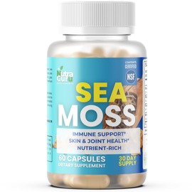 Nutra Guru Sea Moss - Non-GMO Organic Irish Sea Moss with BioPerine, 60 Capsules.
