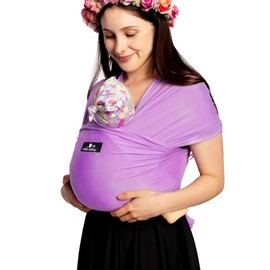 Mãe Baby Fular Ergonómico para Bebé | Portabebé | Fular Elástico | Hasta 10Kg | Baby Wrap | Color Lila Malva, 1 Pieza