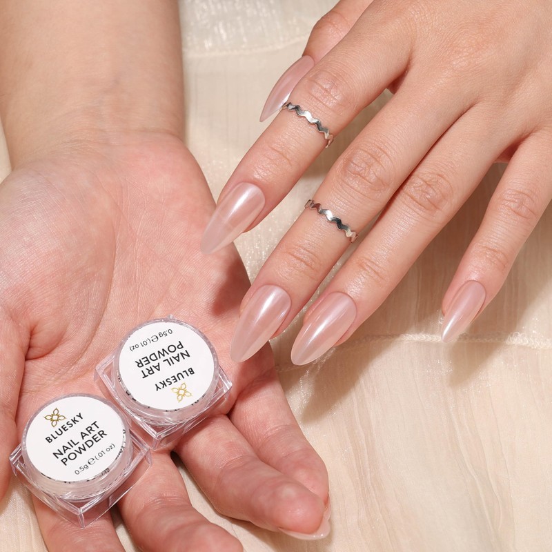 Bluesky Moonshine Nail Powder - Pearl White 5g - Pearlescent