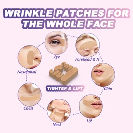 Face Tape for Wrinkles, Sfuchin 160 PCS Wrinkle Patches, Kinesiology Tape for Face, Multifunctional Pre Cut Face Lift Tape for Forehead, 11’s, Eyes, Smile Lines, Chin, High Elastic Facial Tape
