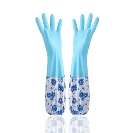 Eopzo Reusable Waterproof Household Latex Hand Gloves For Kitchen Dish Washing Laundry Cleaning Gardening And Sanitation, Pair Of 2 Light Blue