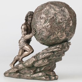 Veronese Design 6 3/4 Inch Sisyphus and His Eternal Punishment Pushing Boulder Cold Cast Resin Bronze Finish Statue