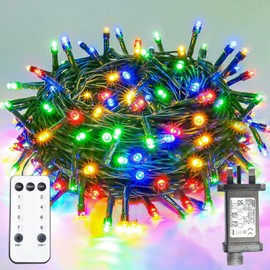 XmasBokeh String Lights Plug 300LED 30m Multicolor 8 Modes Timer Memory 31V Green Cable