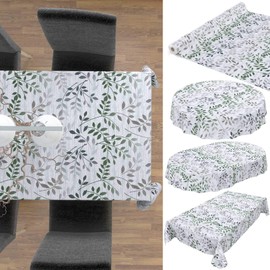 Anro Washable Oilcloth, Wax Tablecloth, Marble Grey