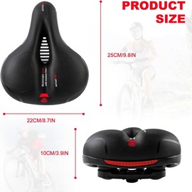 Comfortable Soft Bicycle Saddle, Foam Wheel Saddle, Waterproof Gel Bicycle Seat, Ergonomic Shock Absorbing Bicycle Saddle with Reflective Band for City Bike, Mountain Bike, Road Bike, Exercise Bike