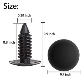 10L0L Universal Plastic Rivets for Yamaha EZGO Club Car Golf Cart, Auto Body Fastener Push Pin Screw Panel Fixings Clips Black, 30 Pieces