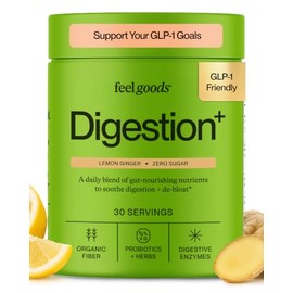 Feel Goods- Gut Guardian, polvo prebiótico y probiótico, fibra orgánica, sin azúcar, hierbas para la hinchazón, salud intestinal                      