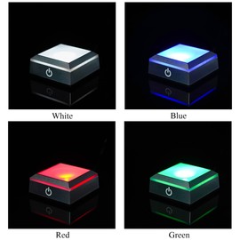 ZEERSHEE Multicolor LED Light Base for Crystal Art Square Light Base for Acrylic 3D Glass Resin Art Color Show Stand Colorful Lighted Square Display Stand Battery/USB Power