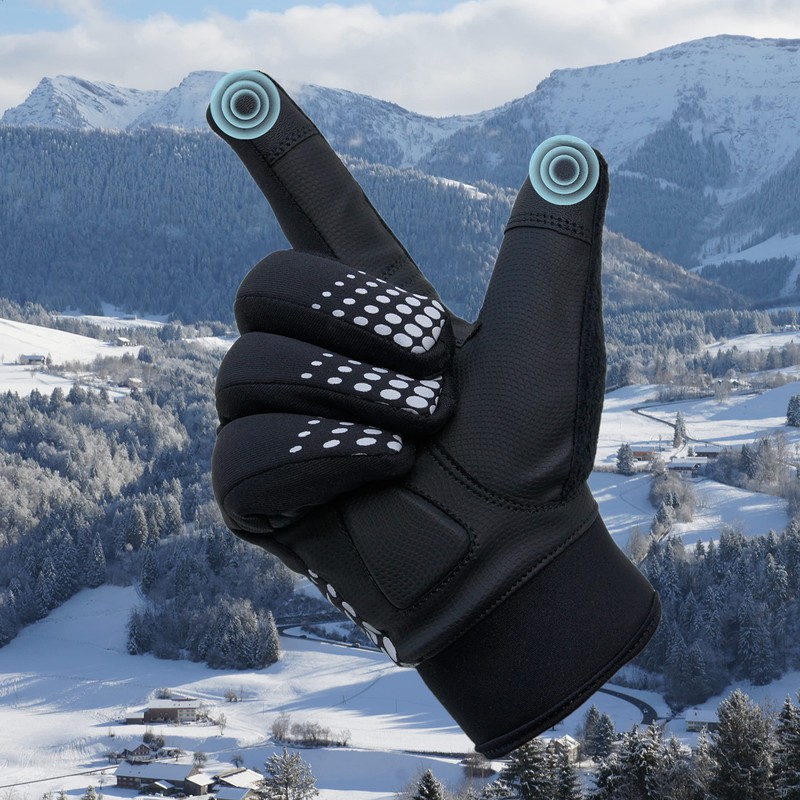 ATTONO Cycling Gloves Winter Cycling Mountain Bike Gloves with Waterproof