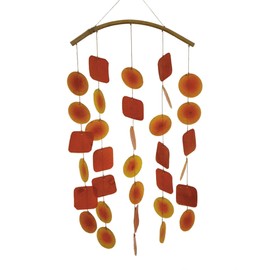 My Family House Capiz Shell Wind Chime Patio Garden Decor Window Suncatcher Ideal Windows Balconies Burnt Orange