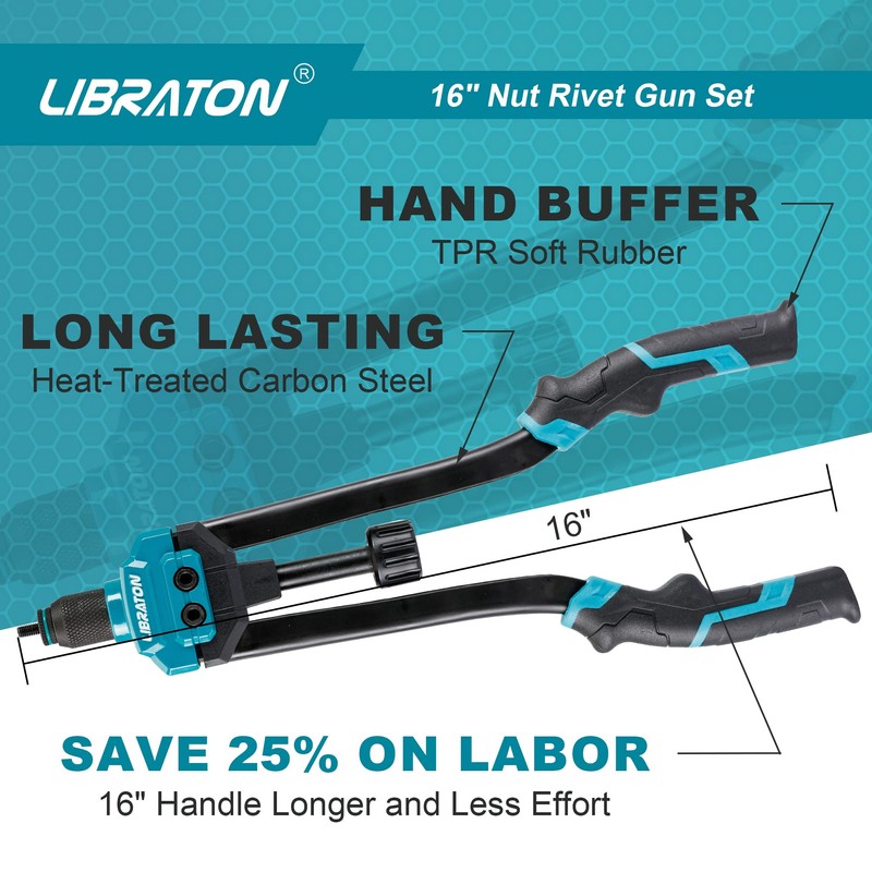 LIBRATON 16" Rivet Nut Tool, Rivet Nut Gun, Hand Rivet