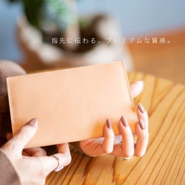 Raficaro Passbook Case, Thin, Large Capacity, Multi Case, Bank, Cash Card, Credit Card, Passport, ID Card, Genuine Leather, Cowhide Leather, Card Case, Braun