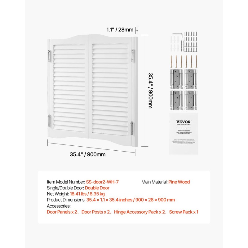 VEVOR Double Saloon Doors, 36" W x 36" H Arched
