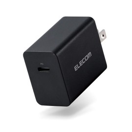 Elecom ACDC-PD0630BK AC Charger, AC Adapter, USB PD, 30W Output, Type C x 1, GaN (Gallium Nitride), Black