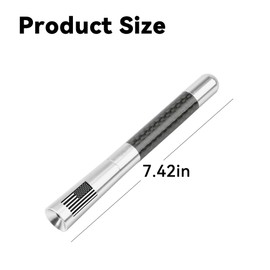 Couslcd Car Short Antenna, 4.7 Inch Carbon Fiber American Flag Aluminum Auto Radio Antenna for AM/FM Reception, Universal Replacement Car Antenna with 9 Adapters, 2 Screws, 2 Rubber Rings (Silver)