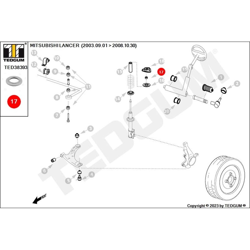 Front Strut Support Bearing, Front Axle, Upper, Both Sides