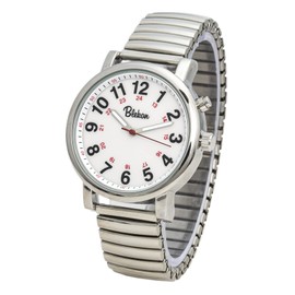 Blekon Original Nurse Watch - Multiple Color Stretch Bands, Easy Read Dial and Pulsometer, Second Hand, Water Resistant Watch