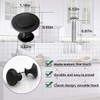 12 Pack Black Round Cabinet Hardware Knobs 1.18 Inch Flat