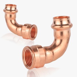 (Pack of 2) EFIELD Copper Press Elbow Fitting, 3/4" Press X 3/4" Female 90 Degree Elbow For Copper Pipe Connection (3/4"x3/4" F)