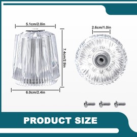 3 Pieces Cold Shower Knob Replacement with Screw, Clear Acrylic Shower Faucet Handle Replacement, Universal Bathtub Faucet Handles for Bathroom Tub (Clear)