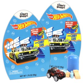 Hot Wheel Themed Finders Keepers Set, Assorted Hard Candies and Car Figurine Inside, Party Favors or Gifts, 1.76 Ounces (Pack of 2)
