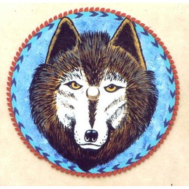 Fashion Jewelry WOLF NATIVE ART Silver Pendant fits 20" to 22" Necklace Men Women Gift Jewelry