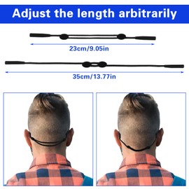 TIESOME 3 Stück Brillenband, Silikon Wasserdicht Sonnenbrillenriemen Anti-Silp Verstellbares Sportbrillenband Rutschfeste Brillenbänder für Männer und Frauen Schwarz Einheitsgröße