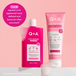 Q+A Curl Defining Shampoo & Conditioner Set (2 x 250ml), Hydrating, Anti-Frizz Hair Care for Wavy, Curly & Coily Hair, with Coconut Oil, Shea Butter & Avocado Extract, Stocking Stuffers