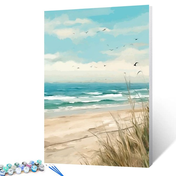 Tucocoo Seaside Beach Paint by Numbers Kits 16x20 inch Canvas